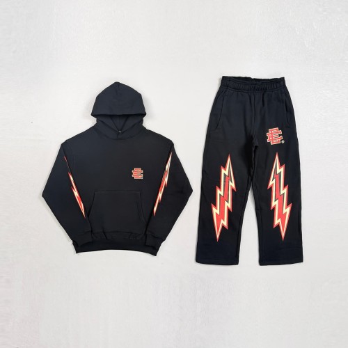 Eric Emanuel 1:1 quality version EE Logo Vertical Lightning Stripe Print Hoodie & Pants Set 2 colors 29523750