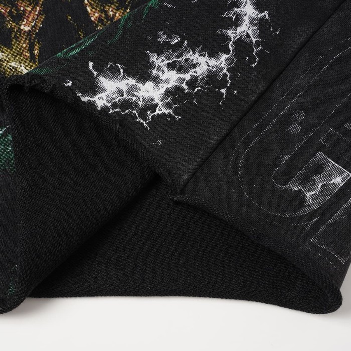 Godspeed Wash Green Gothic Rhinestone Blindfold Liberty Alien Lightning Hoodie 2 colors 29525003