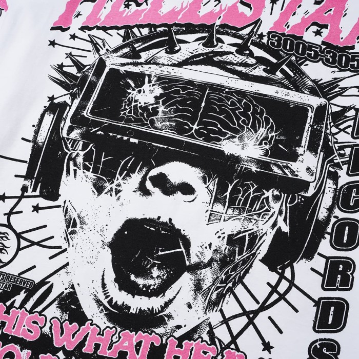 Hellstar Studio Welding Mask Screaming Face Back Skeleton Ribcage Cross Long Sleeve T-Shirt 29525024