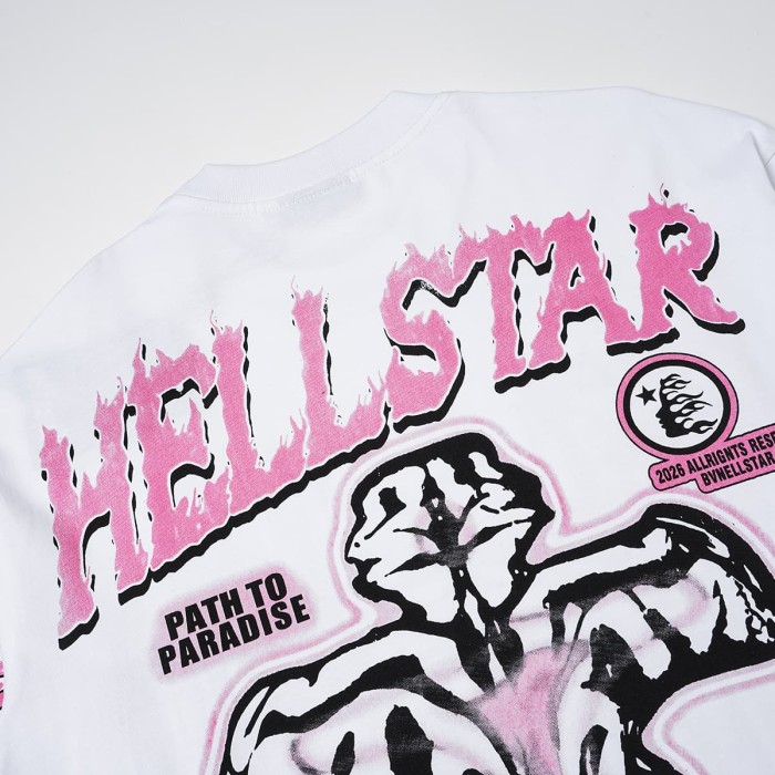 Hellstar Studio Welding Mask Screaming Face Back Skeleton Ribcage Cross Long Sleeve T-Shirt 29525024