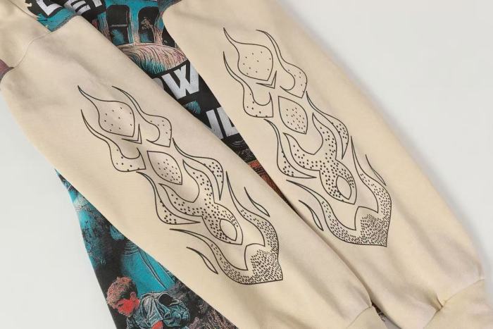 Godspeed Wash Gothic Letter Liberty Face Boy With Rifle Back War Slogan Hoodie 2 colors 29525011