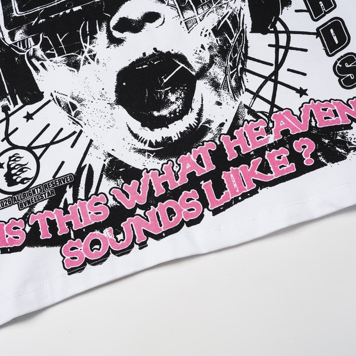 Hellstar Studio Welding Mask Screaming Face Back Skeleton Ribcage Cross Long Sleeve T-Shirt 29525024
