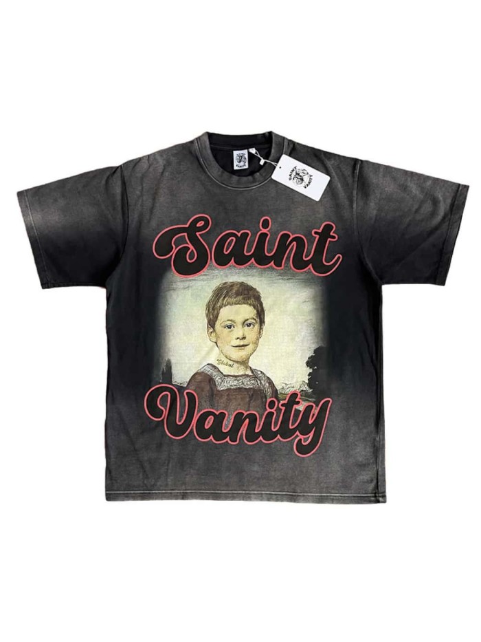 [50% Off]Saint Vanity 1:1 quality version Portrait Print Washed Version Tee 9 colors 28359665