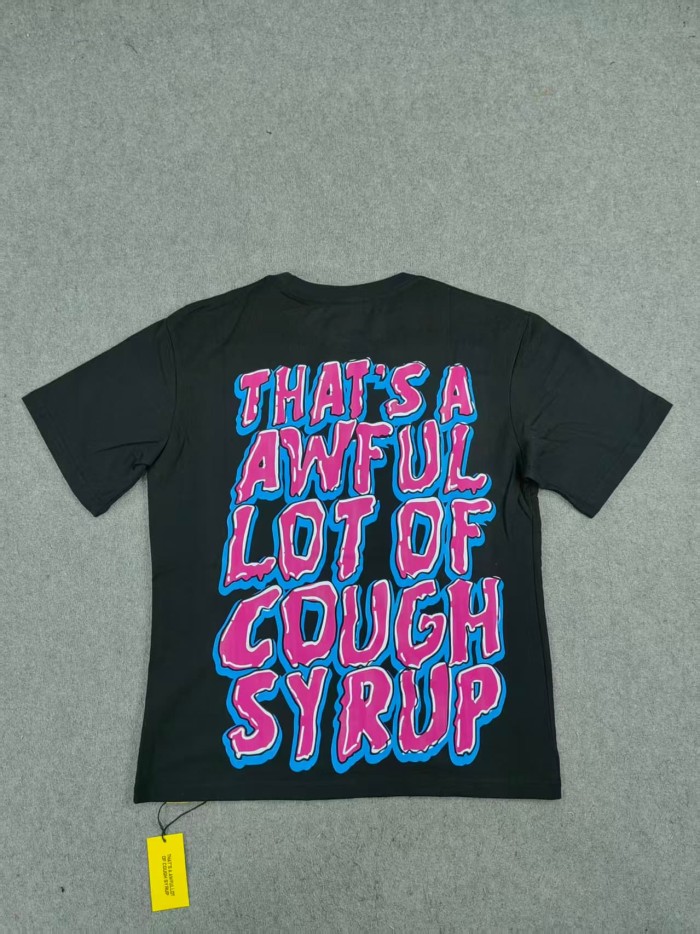 Cough Syrup Horror Hip Hop Streetwear Front Chucky Doll Knife Syrup Cup Drip Graffiti Letter Cartoon Print Oversized T-Shirt 29344001