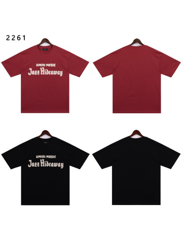 [50% Off]Amiri Embroidered logo letter tee 2 colors 28382258