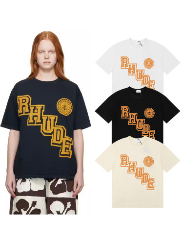 [50% Off]Rhude Orange lettering slanted print  Tee 3 colors 28360194