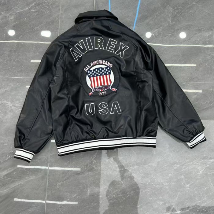 Avirex Leather Chest Shield Patch Back Round Badge USA Varsity Bomber Jacket 5 colors 29528520