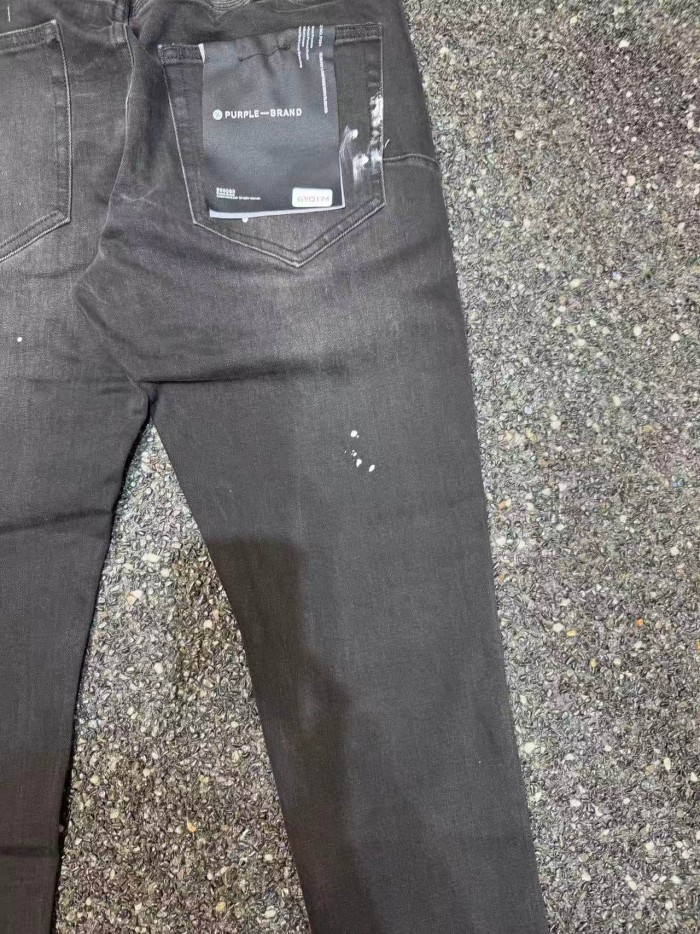Purple Brand 1:1 quality version Black Washed Paint Splatter Scratch Distress Slim Jeans 29528730