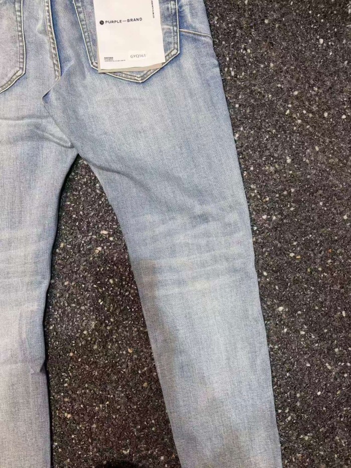 Purple Brand 1:1 quality version Wash Blue Star Rip Exposed White Weave Slim Jeans 29528748