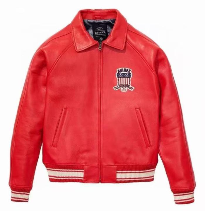 1:1 quality version Shield Patch Letter Turn-Down Collar Sheepskin Baseball Jacket 5 colors 29528714