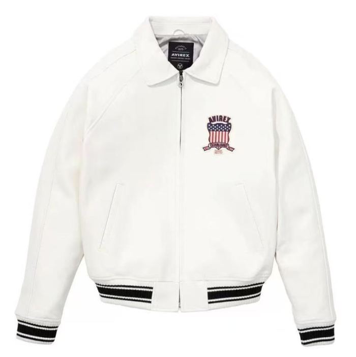 1:1 quality version Shield Patch Letter Turn-Down Collar Sheepskin Baseball Jacket 5 colors 29528714