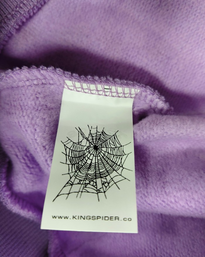 Sp5der Lavender All Over White Sp5der Letter Star Print Oversized Hoodie & Pants Set 29528847