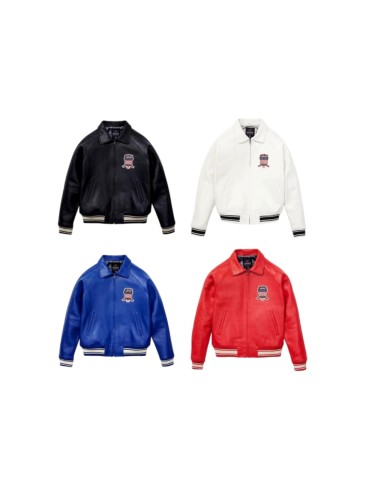 1:1 quality version Shield Patch Letter Turn-Down Collar Sheepskin Baseball Jacket 5 colors 29528714