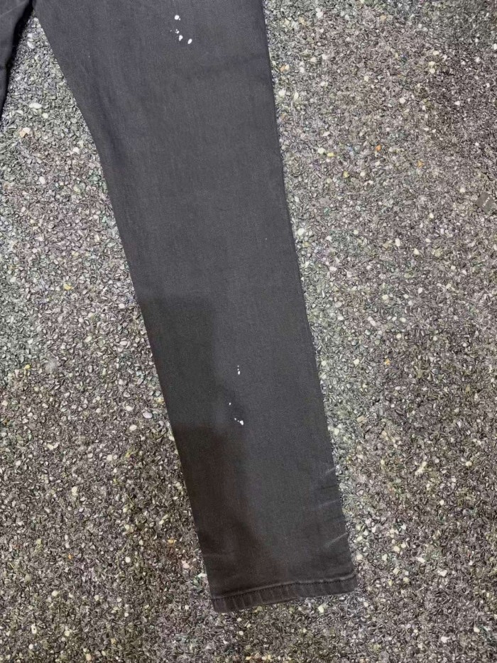 Purple Brand 1:1 quality version Black Washed Paint Splatter Scratch Distress Slim Jeans 29528730