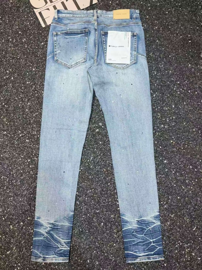 Purple Brand 1:1 quality version Paint Splatter Star Rip Lightning Crackle Ankle Slim Jeans 29528726