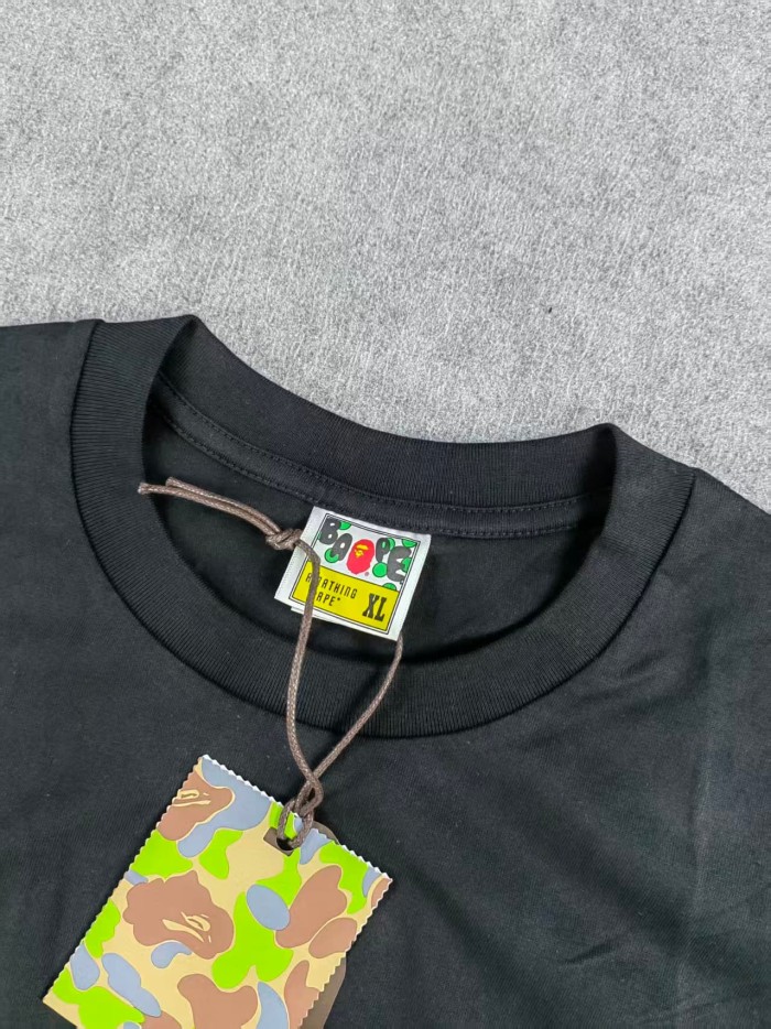 A Bathing Ape Bape Classic plaid head short sleeved shirt on the side T-shirt 2 colors 29053500