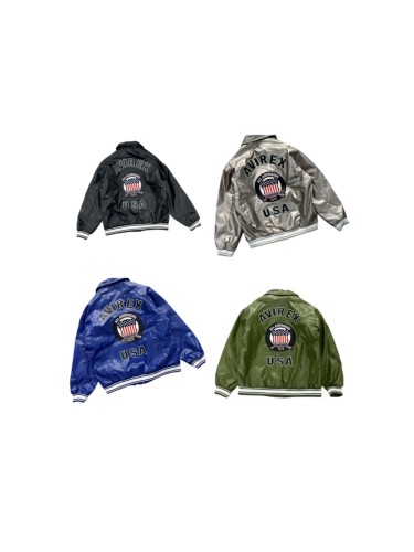 Avirex Leather Chest Shield Patch Back Round Badge USA Varsity Bomber Jacket 5 colors 29528520