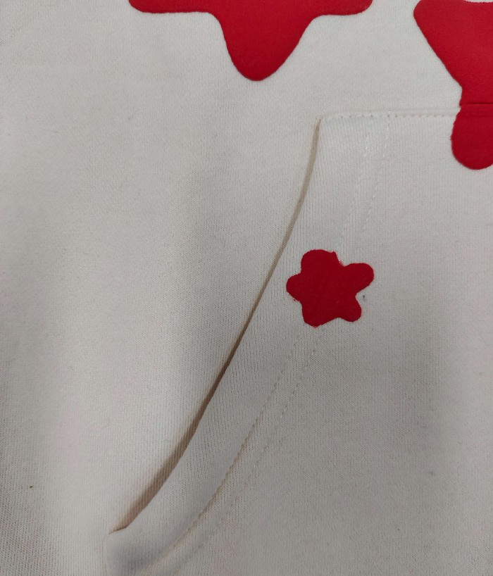Sp5der All Over Red Sp5der Letter Star Print Oversized Hoodie 29528860