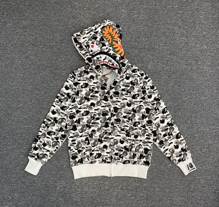 A Bathing Ape Bape 1:1 quality version Ink Wash Camouflage Shark Zip Up Couple Hoodie 29530919