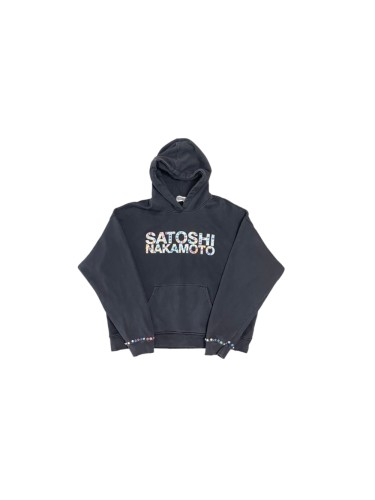 Satoshi Nakamoto Wash Chest Colorful Rhinestone Large Letter Cuff Rhinestone Hoodie 29531088