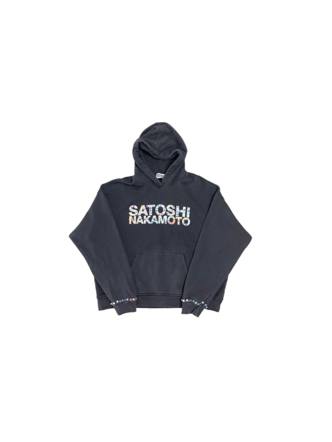 Satoshi Nakamoto Wash Chest Colorful Rhinestone Large Letter Cuff Rhinestone Hoodie 29531088