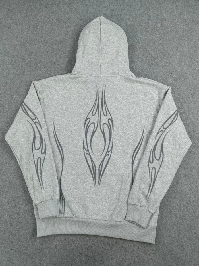 Hellstar Studio Fleece Holy Cross Flame Totem Print Hoodie & Pants Set 29500793