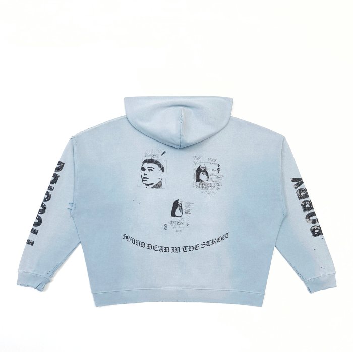 Paly Hollywood [Big & Tall for weights up to 220 lbs] 1:1 quality version Paly Hollywood Light Blue Graphic Hoodie