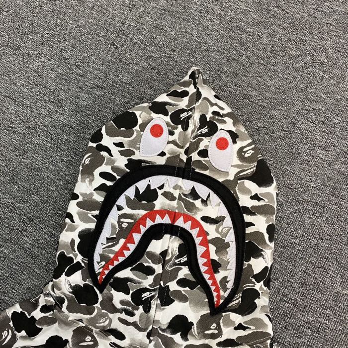 A Bathing Ape Bape 1:1 quality version Ink Wash Camouflage Shark Zip Up Couple Hoodie 29530919