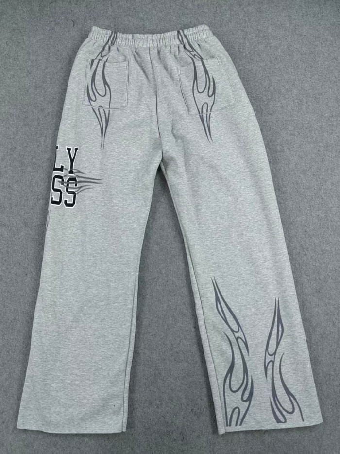 Hellstar Studio Fleece Holy Cross Flame Totem Print Hoodie & Pants Set 29500793