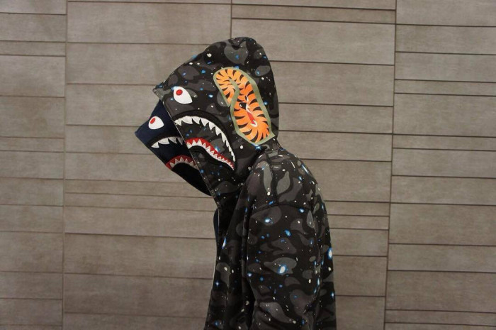 A Bathing Ape Bape 1:1 quality version Star Camouflage Shark Hood Zip Couple Hoodie 2 colors 29530910