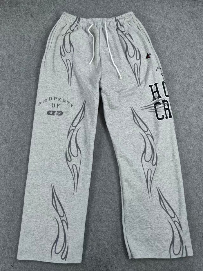 Hellstar Studio Fleece Holy Cross Flame Totem Print Hoodie & Pants Set 29500793