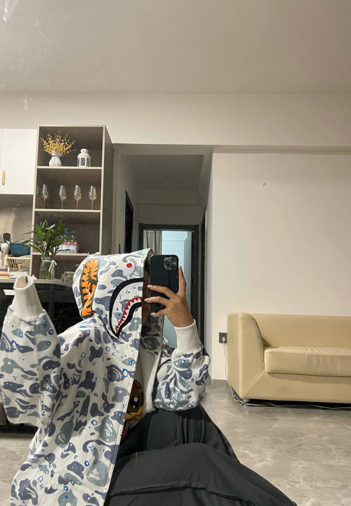 A Bathing Ape Bape 1:1 quality version Star Camouflage Shark Hood Zip Couple Hoodie 2 colors 29530910