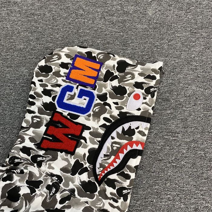 A Bathing Ape Bape 1:1 quality version Ink Wash Camouflage Shark Zip Up Couple Hoodie 29530919