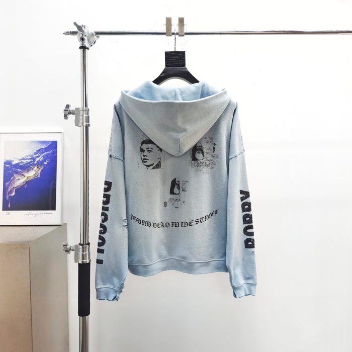Paly Hollywood [Big & Tall for weights up to 220 lbs] 1:1 quality version Paly Hollywood Light Blue Graphic Hoodie