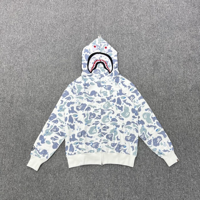 A Bathing Ape Bape 1:1 quality version Star Camouflage Shark Hood Zip Couple Hoodie 2 colors 29530910