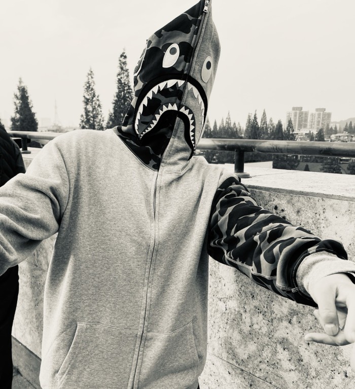 A Bathing Ape Bape 1:1 quality version Shark Spliced Camouflage WGM Logo Zip Couple Hoodie 2 colors 29530948