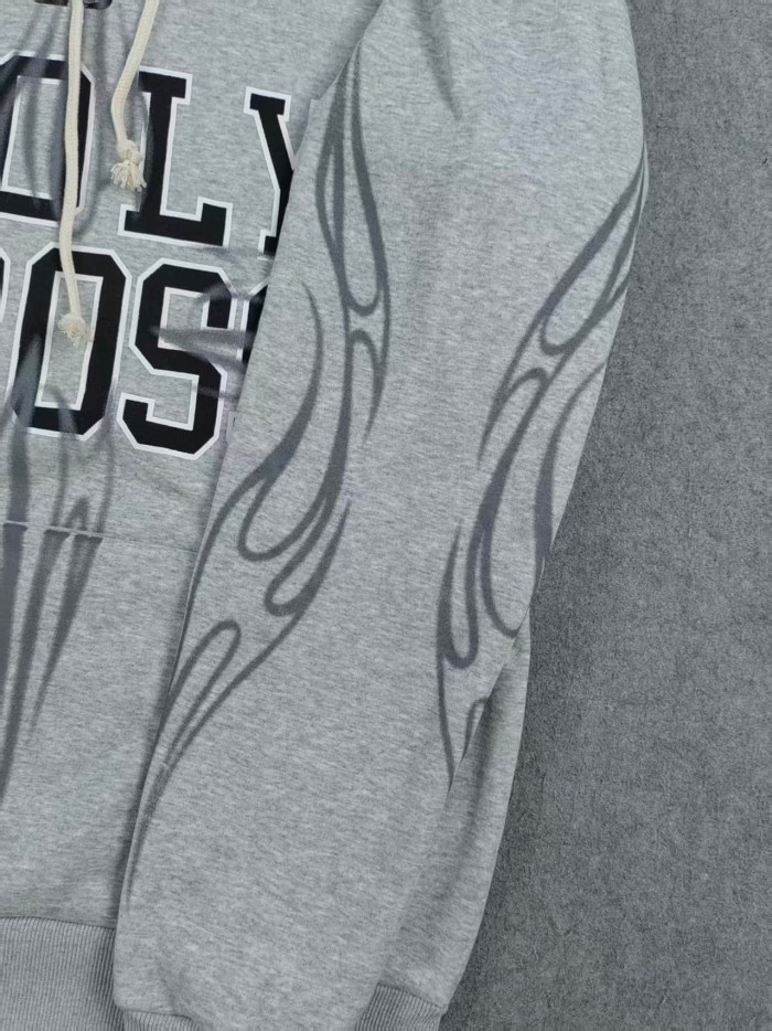 Hellstar Studio Fleece Holy Cross Flame Totem Print Hoodie & Pants Set 29500793