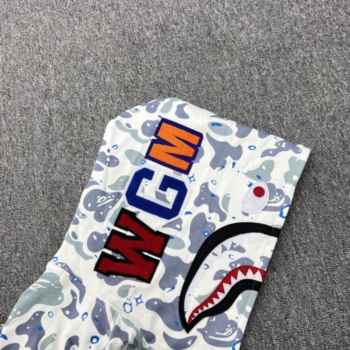 A Bathing Ape Bape 1:1 quality version Star Camouflage Shark Hood Zip Couple Hoodie 2 colors 29530910