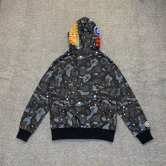 A Bathing Ape Bape 1:1 quality version Star Camouflage Shark Hood Zip Couple Hoodie 2 colors 29530910