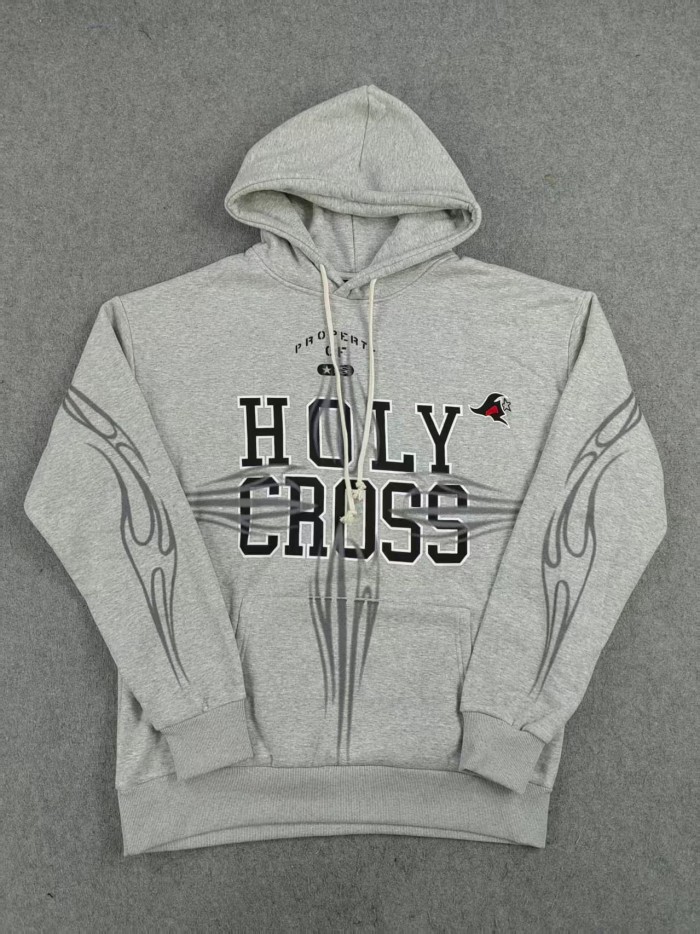 Hellstar Studio Fleece Holy Cross Flame Totem Print Hoodie & Pants Set 29500793