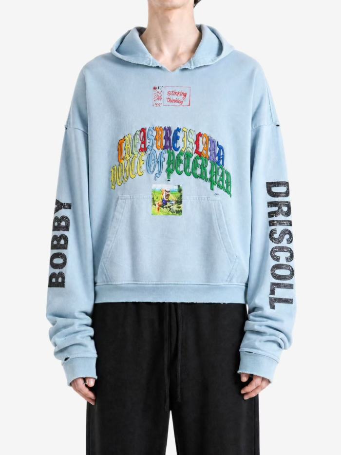 Paly Hollywood [Big & Tall for weights up to 220 lbs] 1:1 quality version Paly Hollywood Light Blue Graphic Hoodie