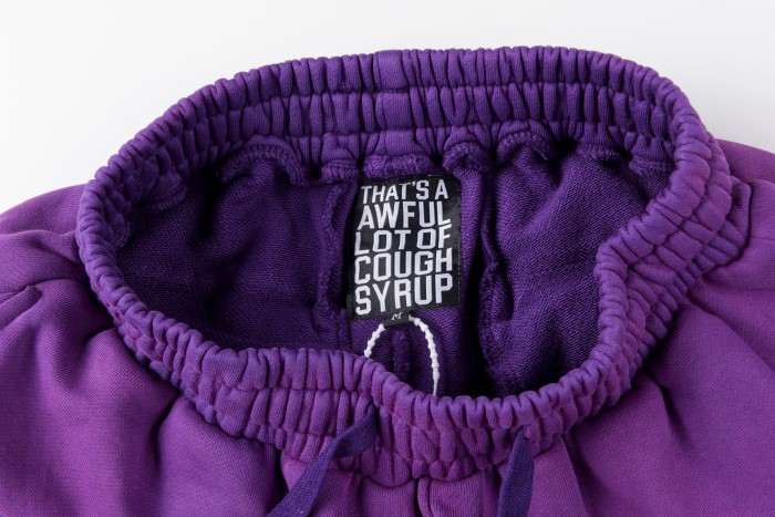 [50% Off]Cough Syrup Cracked Letter Print Washed Version Hoodie & Pants Set 2 colors 28688378