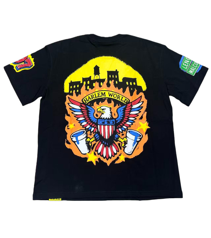 [50% Off]Cough Syrup Star-Spangled Banner Colorway Graffiti Letter Eagle Print Tee 28599023