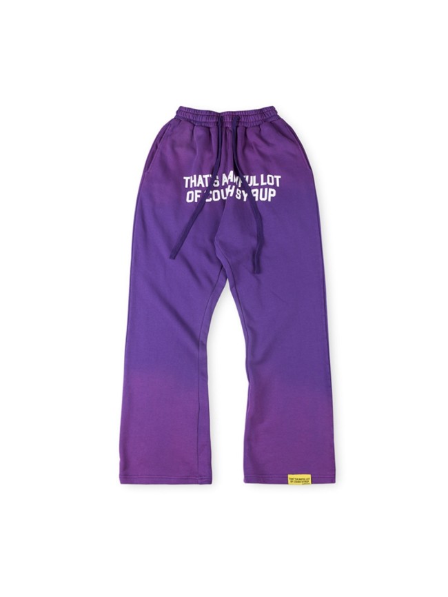 [50% Off]Cough Syrup Cracked Letter Print Washed Version Hoodie & Pants Set 2 colors 28688378