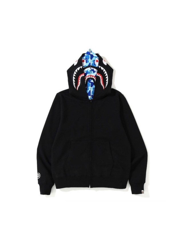 [50% Off]A Bathing Ape Bape Two-Tone Camouflage Double-Hooded Fleece-Lined Shark Hoodie 3 colors 28602582
