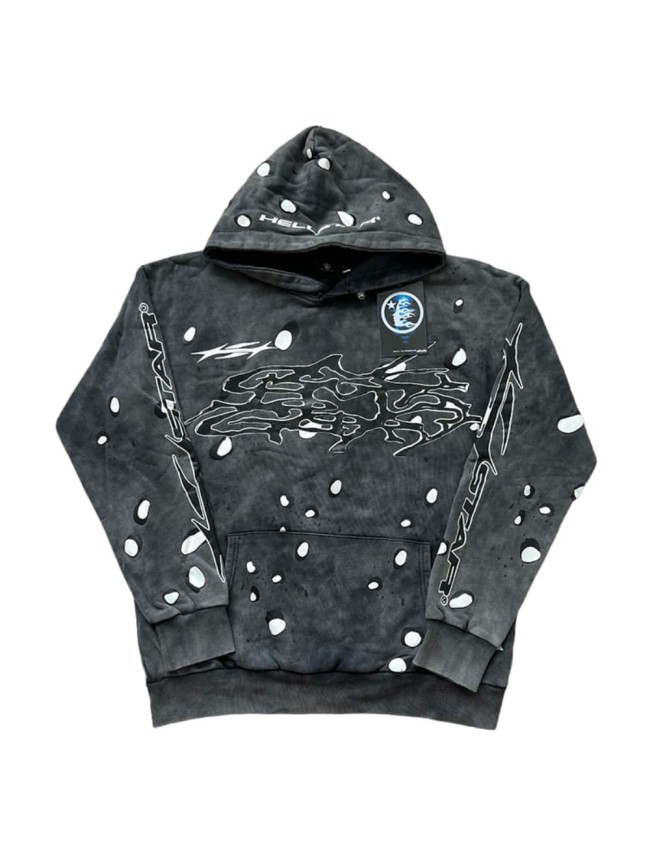 [50% Off]Hellstar Studio Black and white dot printed Washed Version hoodie & pants set 28429767
