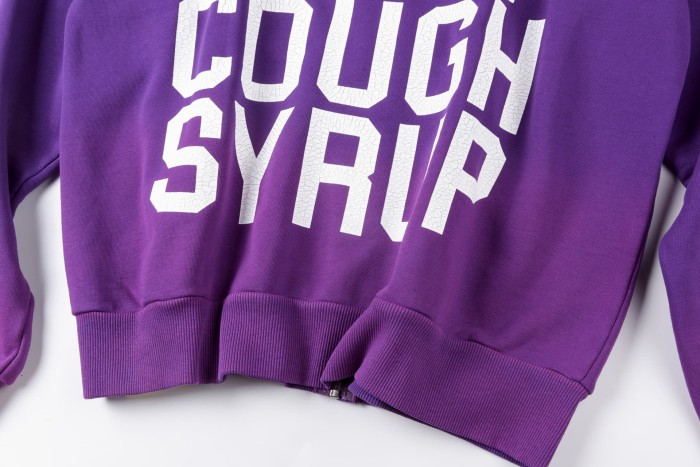 [50% Off]Cough Syrup Cracked Letter Print Washed Version Hoodie & Pants Set 2 colors 28688378