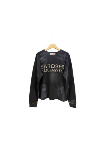 Satoshi Nakamoto Wax Wash Color Beaded Waffle Crewneck Long Sleeve Tee 29532878
