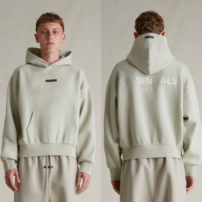 [50% Off]Fear Of God (Essentials) [Big & Tall for weights up to 220 lbs]1:1 quality version 3D Metal Logo Fleece Hoodie & Sweatpants Set 3 colors 28529877