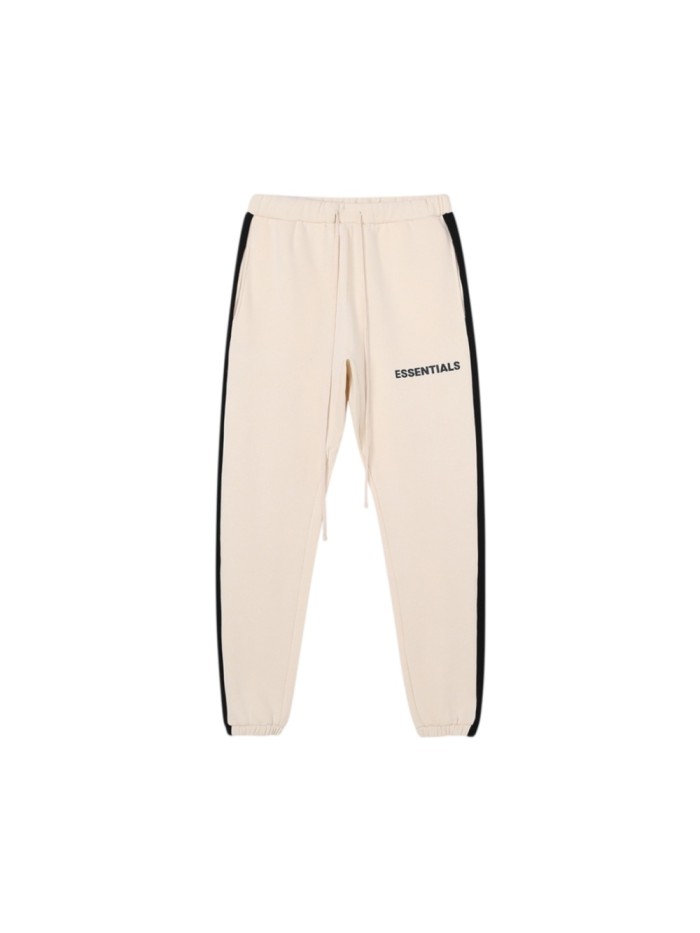 [50% Off]Fear Of God (Essentials) [Big & Tall for weights up to 220 lbs]1:1 quality version Color-Blocked Side-Striped Printed Letter Sweatpants 3 colors 28659510